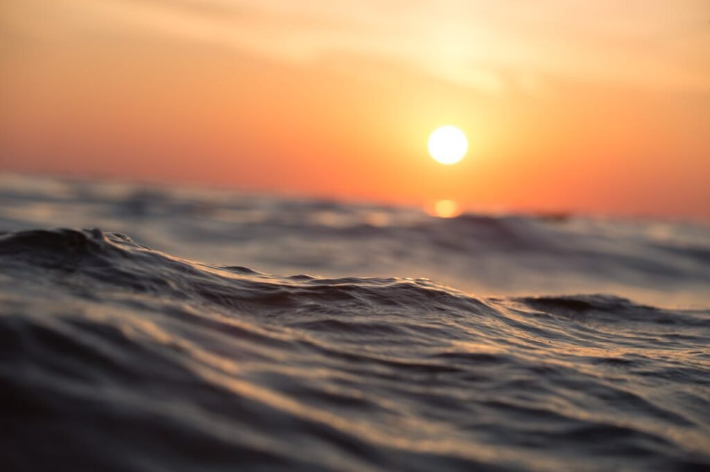 sea water and sunset