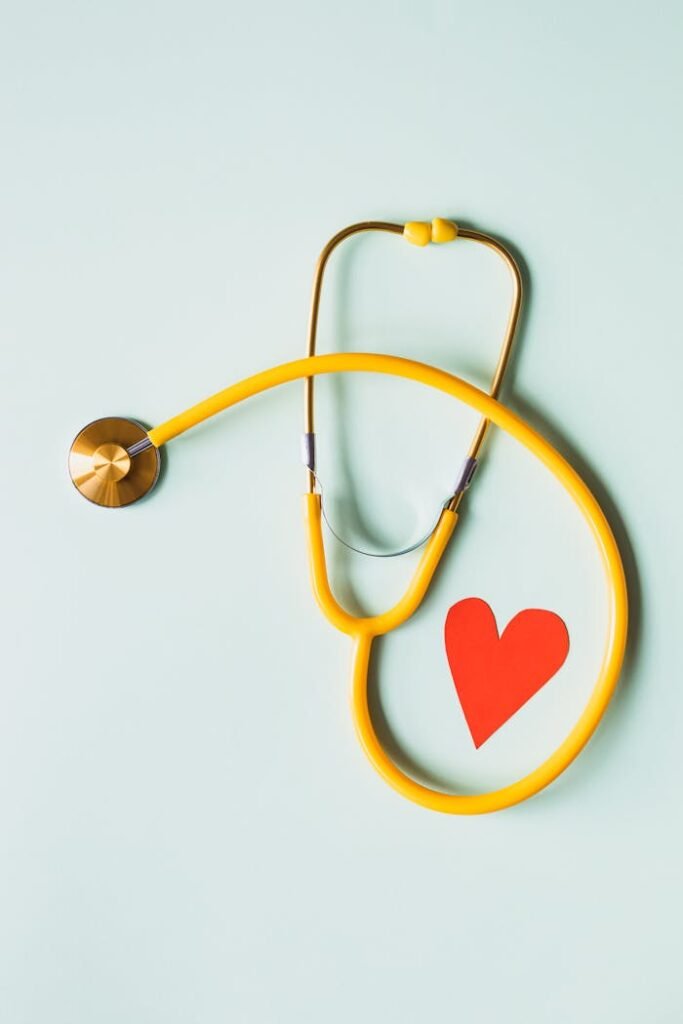 a stethoscope and a heart symbol