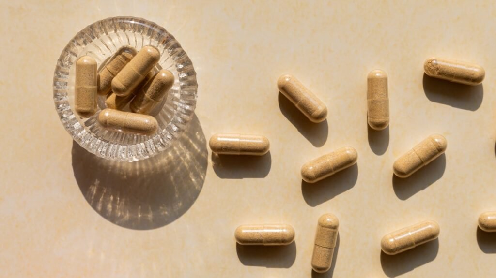 a plate of pills on a table