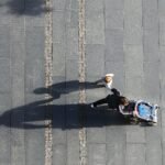 a couple of people on skateboards